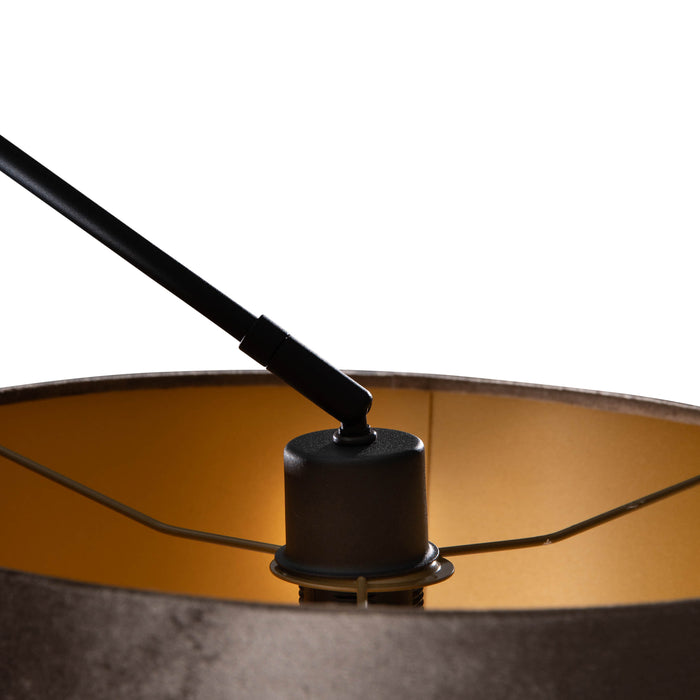 QAZQA Hanglamp zwart met velours kap bruin 35cm - Blitz