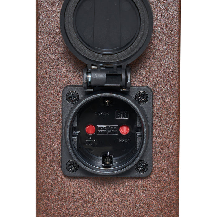 QAZQA Buitenlamp roestbruin met helder glas 80cm IP44 met stopcontact