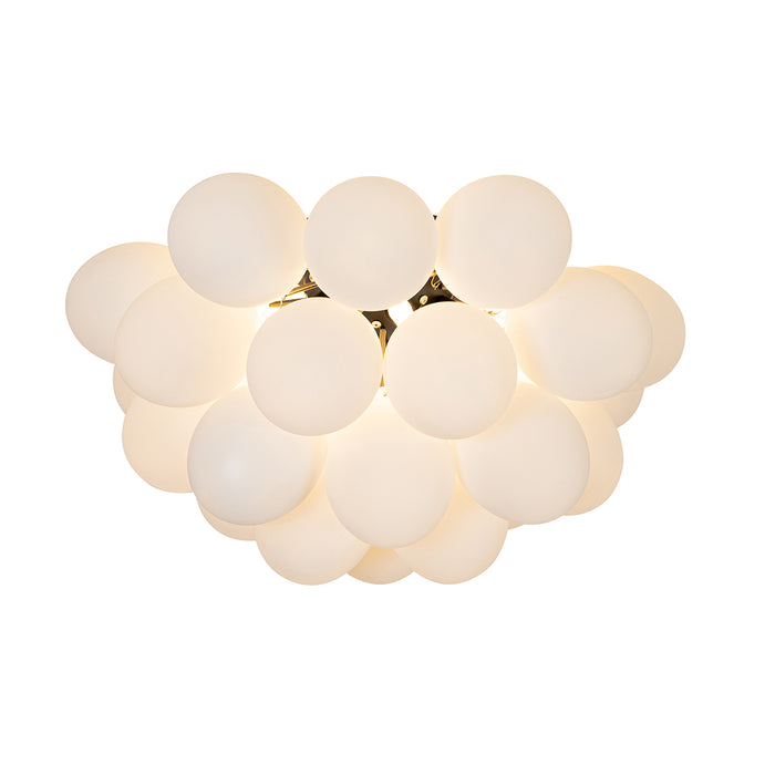 QAZQA Smart plafondlamp zwart met opaal glas 6-lichts incl. 6 Wifi G9