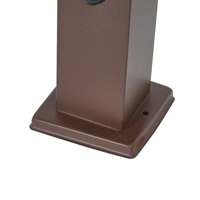 QAZQA Buitenlamp roestbruin met helder glas 45cm IP44 met stopcontact