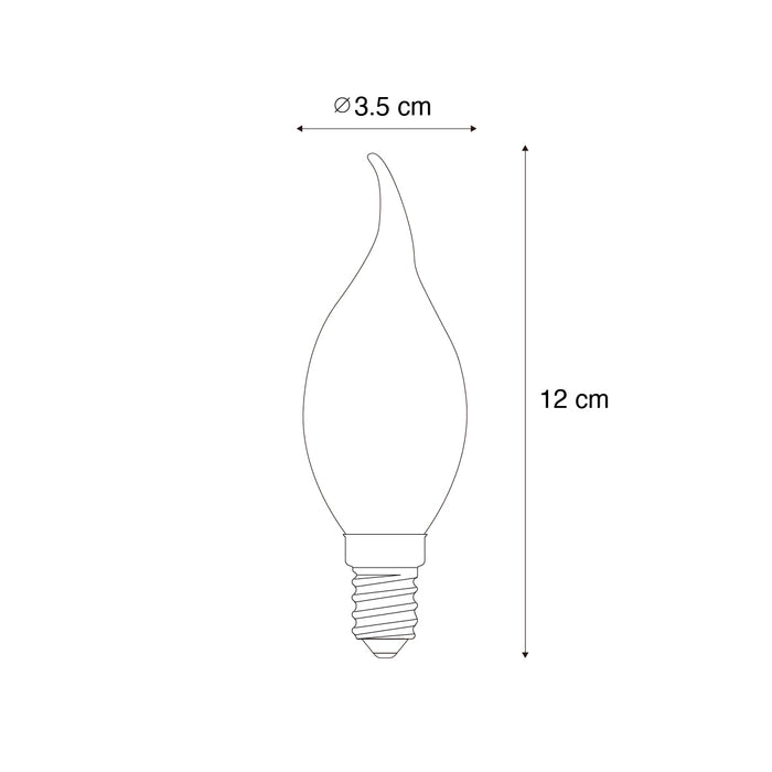 LUEDD E14 dimbare LED lamp BXS35 smoke 4W 300 lm 2200K