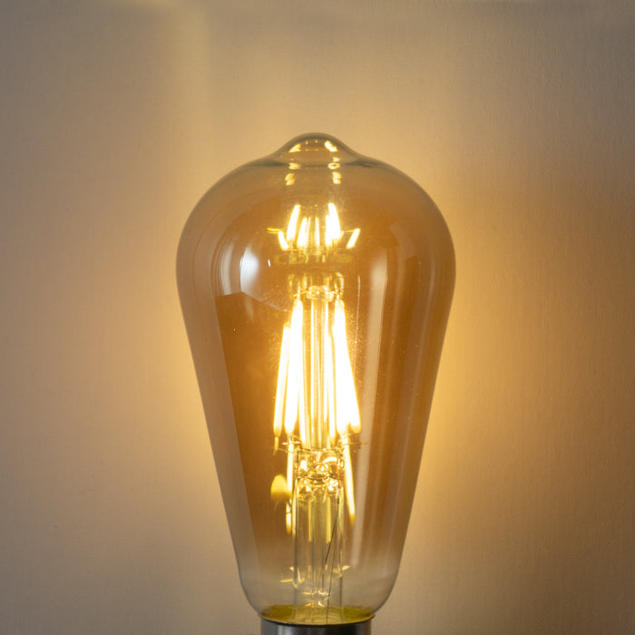 LUEDD Set van 5 E27 dimbare LED lampen ST64 smoke glas 5W 450 lm