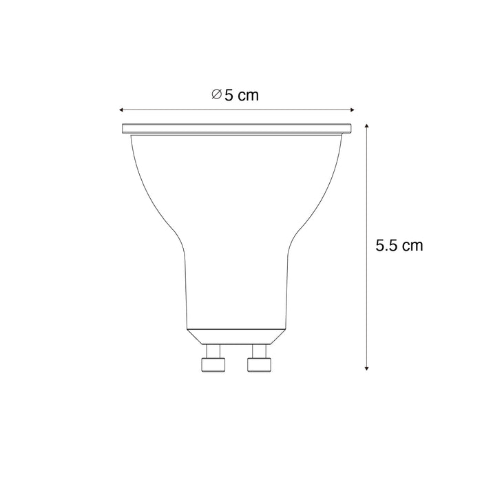 LUEDD Set van 5 GU10 dimbare LED lamp 3W 200 lm 4000K