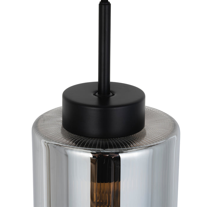 QAZQA Smart hanglamp zwart met smoke glas incl. Wifi ST64 - Laura