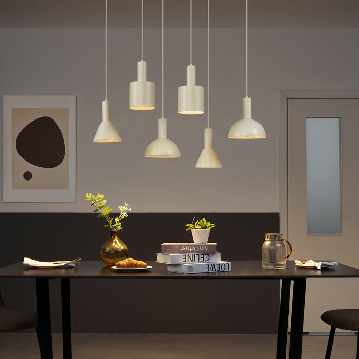 QAZQA Scandinavische hanglamp creme 6-lichts - Biles