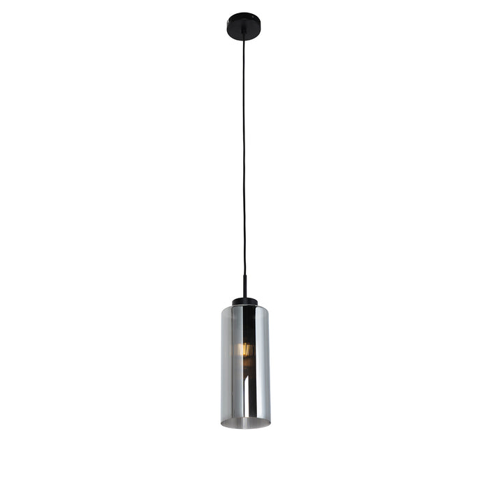 QAZQA Smart hanglamp zwart met smoke glas incl. Wifi ST64 - Laura