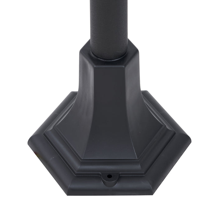 QAZQA Klassieke buitenpaal zwart 122cm IP44 - New Haven Hammered