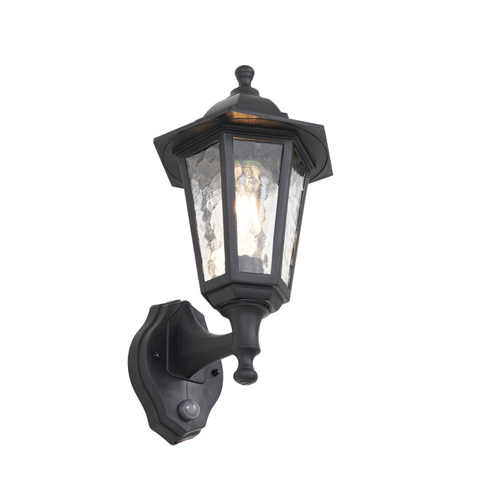 QAZQA Buiten wandlamp zwart met bewegingssensor IP44 - New Haven
