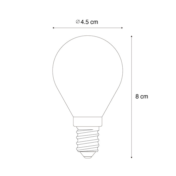 LUEDD Set van 5 E14 dimbare LED lamp P45 helder glas 3W 250 lm 2700K
