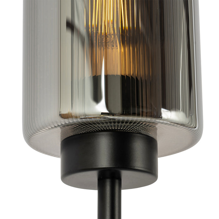 QAZQA Smart vloerlamp zwart met smoke glas 2-lichts incl. 2 Wifi ST64