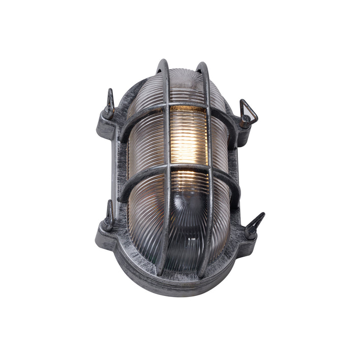 QAZQA Buiten wandlamp zilver ovaal IP44 - Noutica