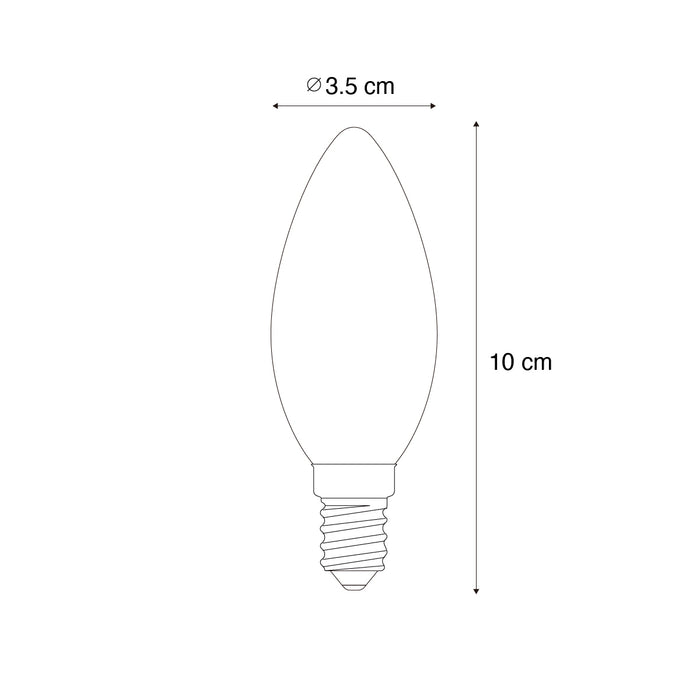 LUEDD E14 dimbare LED lamp B35 goud 4W 450 lm 2200K