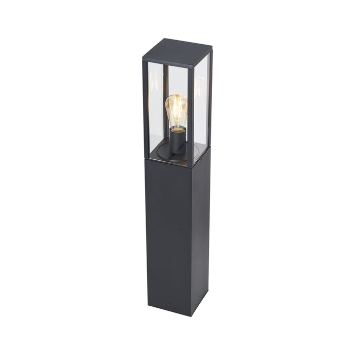 QAZQA Moderne staande buitenlamp zwart 80cm met stopcontact IP44 -