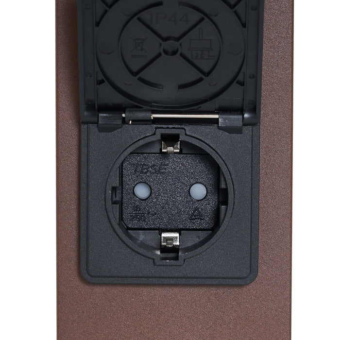 QAZQA Industrieel buiten paaltje roestbruin met smoke glas 50cm met