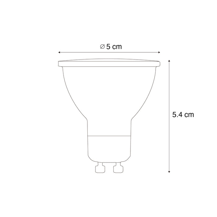 LUEDD Set van 5 GU10 50mm LED lampen helder 1W 80 lm 2200K