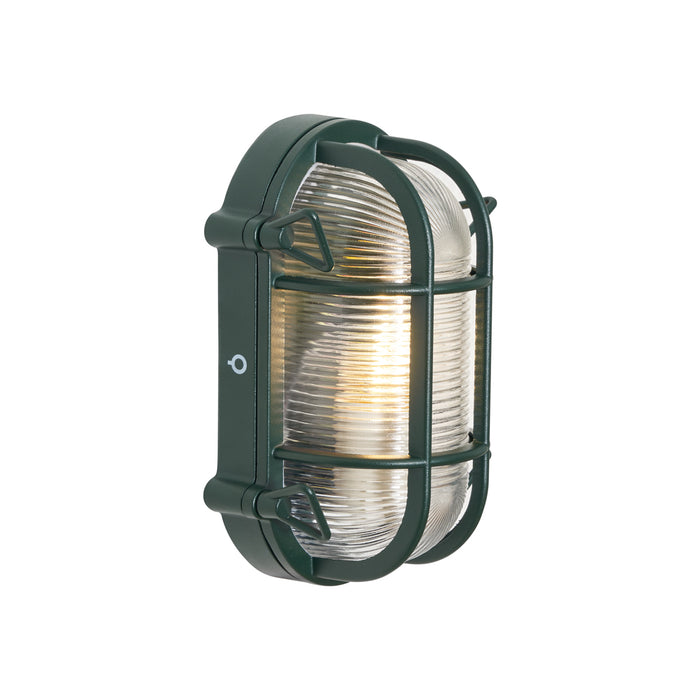 QAZQA Buiten wand- en plafondlamp donker groen ovaal IP44 - Noutica