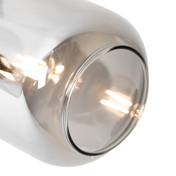 QAZQA Smart plafondspot zwart met goud met smoke glas 2-lichts incl.