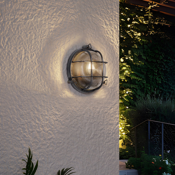 QAZQA Buiten wandlamp zilver rond IP44 - Noutica