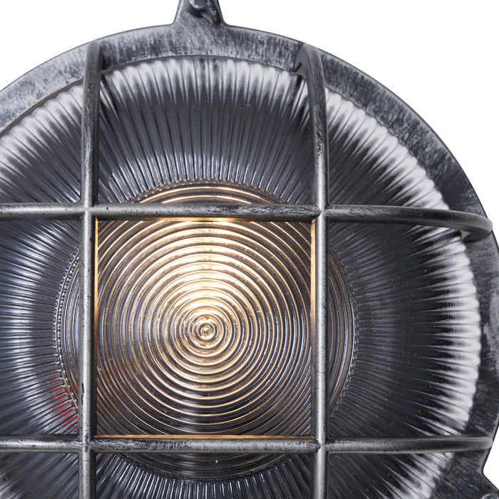 QAZQA Buiten wandlamp zilver rond IP44 - Noutica