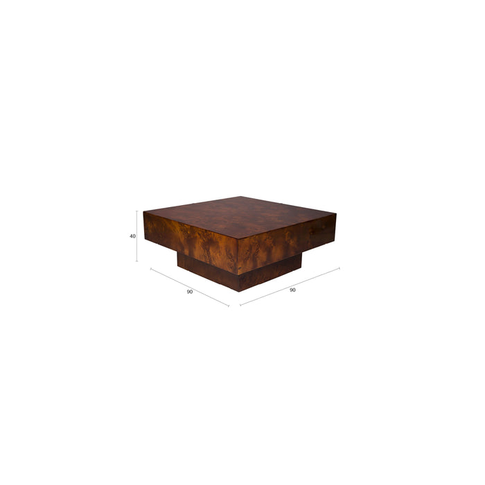 Dutchbone Quinn Salontafel 90x90 cm Hout Walnootkleur - Bruin