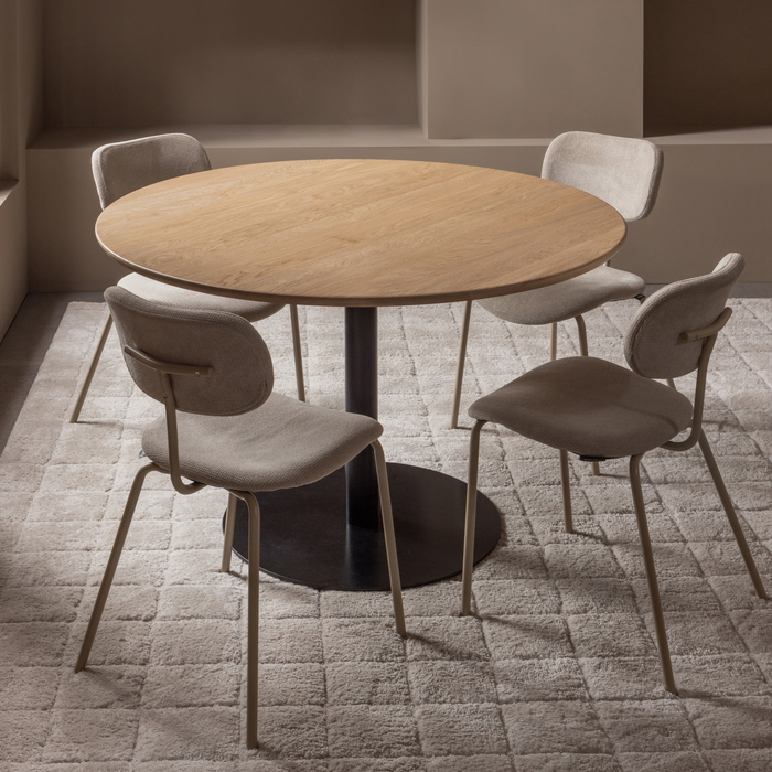 WOOOD Tablo Eettafel Rond Vingerlas - Eiken - Transparant - Ø120