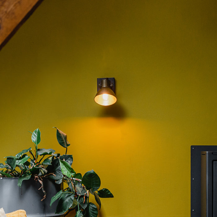 QAZQA Smart plafondspot brons met hout 18 cm incl. Wifi A60 - Mangoes