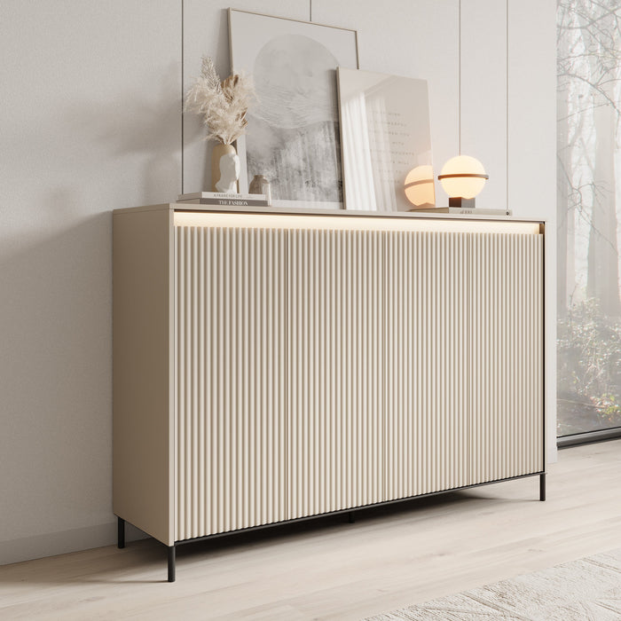 Meubella - Dressoir Timoteo - Beige - 152 cm