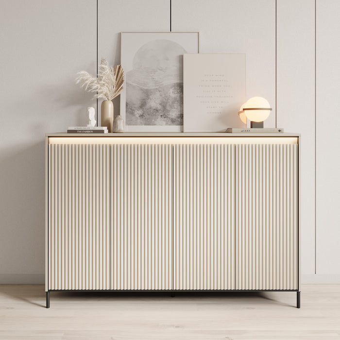 Meubella - Dressoir Timoteo - Beige - 152 cm