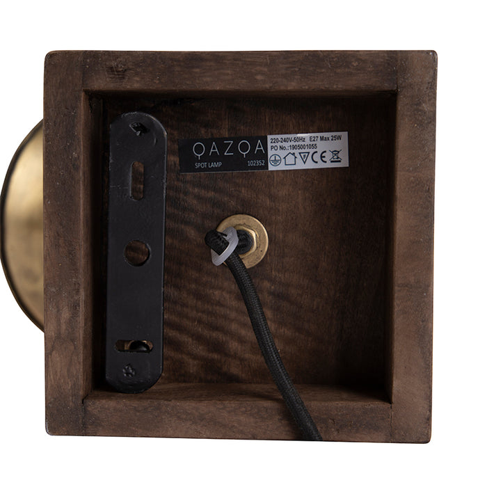 QAZQA Smart plafondspot brons met hout 18 cm incl. Wifi A60 - Mangoes