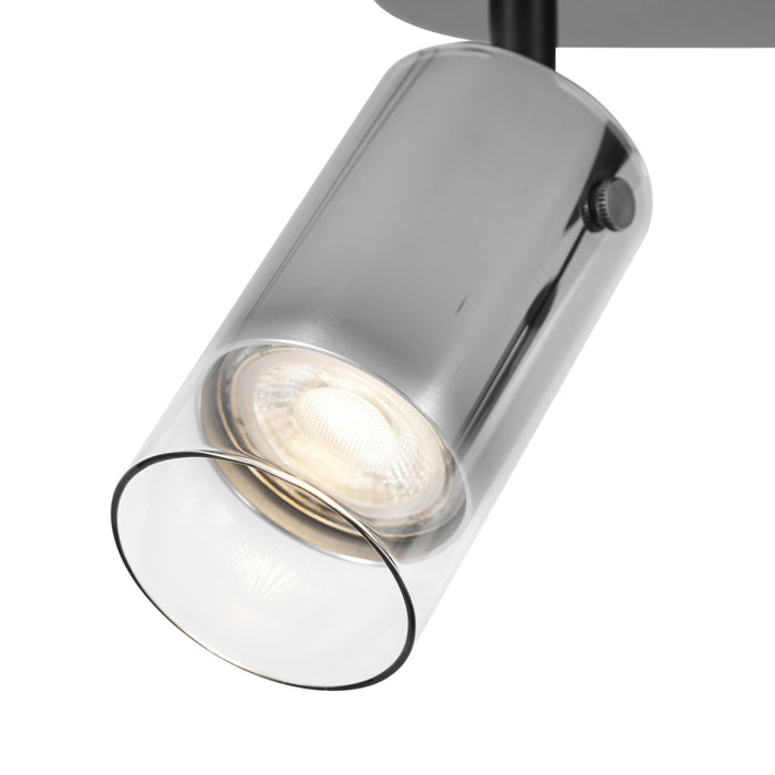 QAZQA Moderne plafondspot gunmetal 2-lichts draai- en verstelbaar -