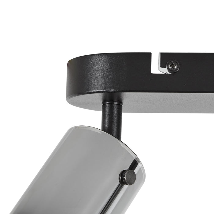 QAZQA Moderne plafondspot gunmetal 2-lichts draai- en verstelbaar -