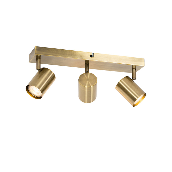 QAZQA Smart plafondspot brons 3-lichts draai- en kantelbaar incl.