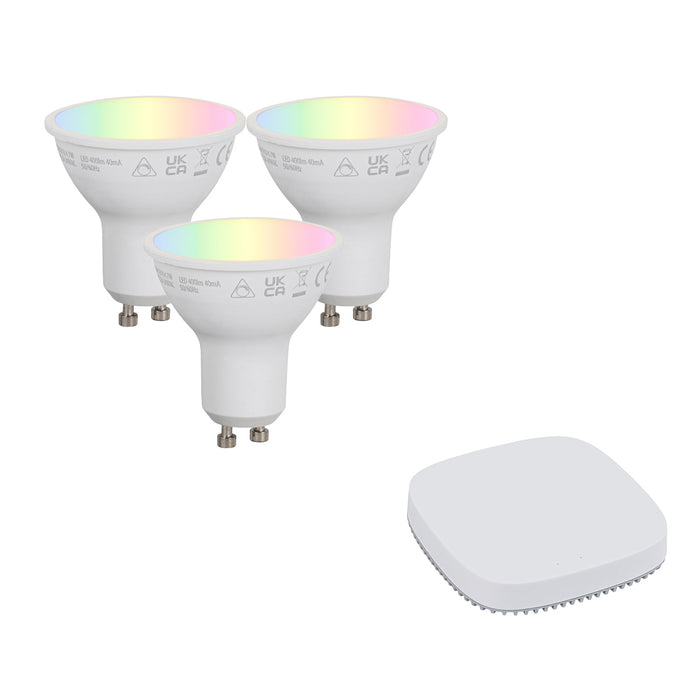 QAZQA Set van smart GU10 dimbare LED lampen 4.7W 400 lm 2700K-6500K