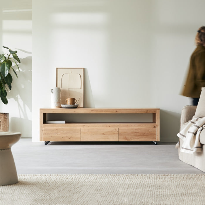Tikamoon - Tv-meubel in massief eikenhout met knoesten 180 Anoa