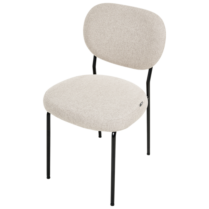 Beliani - LOLETA - Eetkamerstoel set van 2 - Lichtbeige - Stof