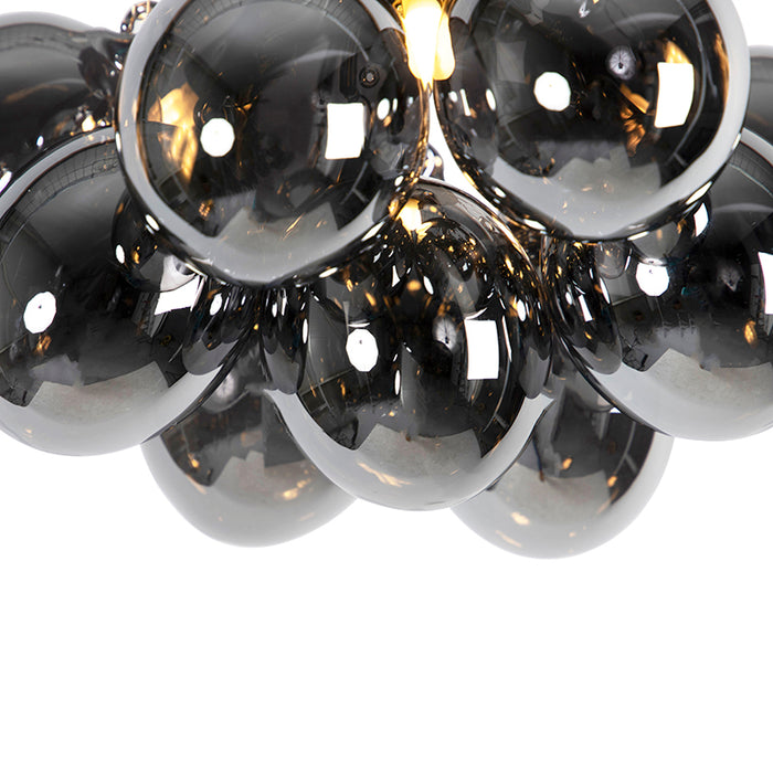 QAZQA Smart plafondlamp zwart met smoke glas 3-lichts incl. 3 Wifi G9