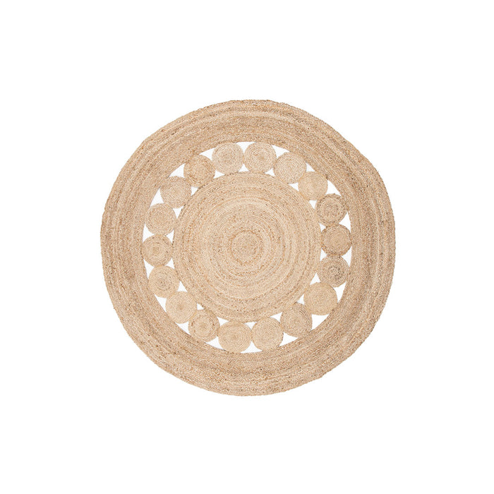 Hioshop Elis vloerkleed Ø200cm naturel.