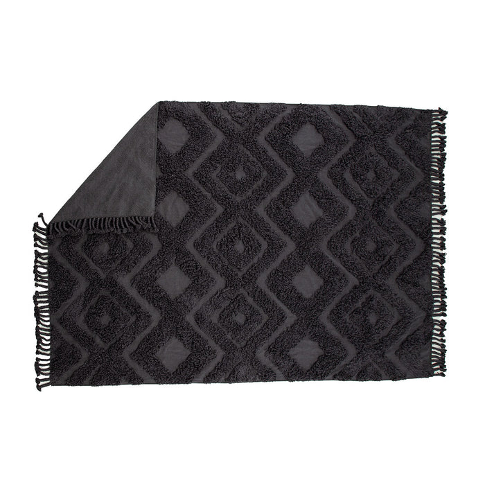 Hioshop Hilma vloerkleed 350x250cm donkergrijs.