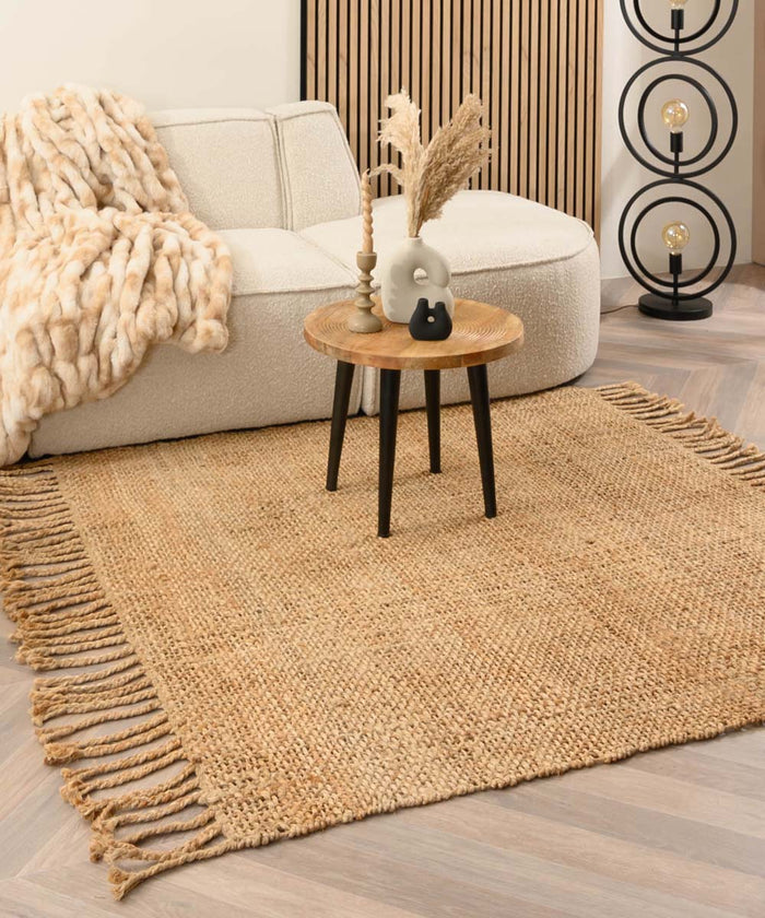 Boho&me Jute vloerkleed vierkant - Chunky naturel - 150x150 cm