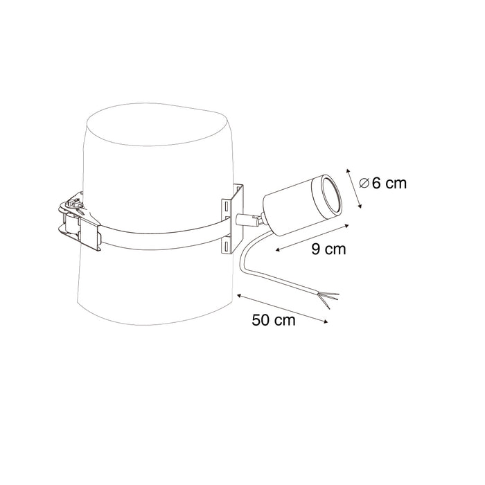 QAZQA Buitenspot zwart voor aan boom GU10 50mm draai- en kantelbaar