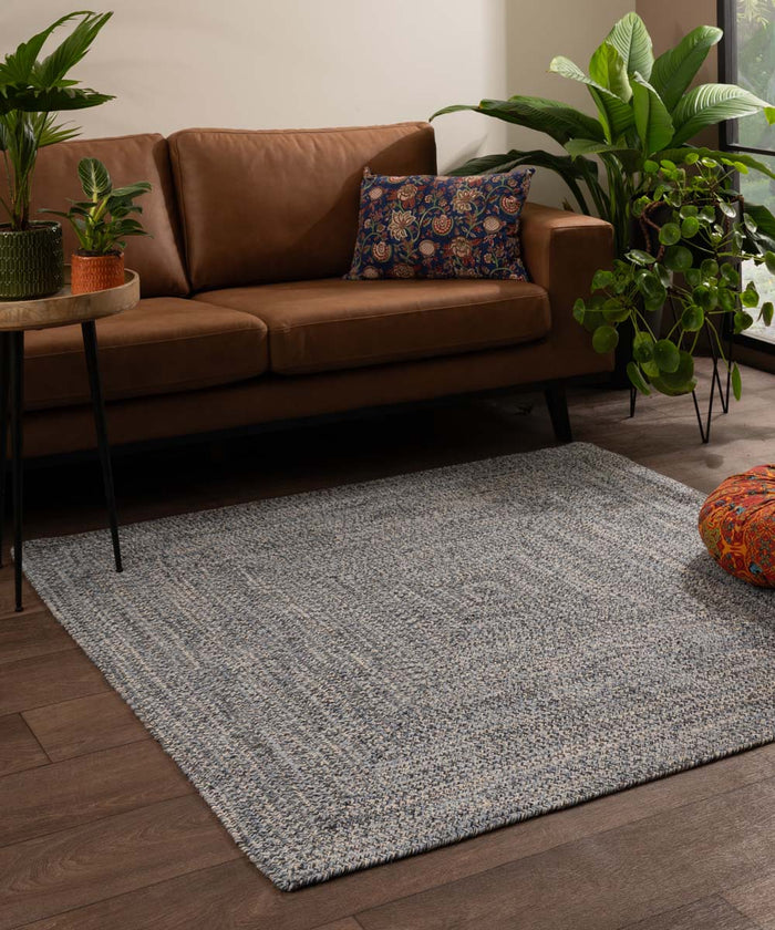 Boho&me Vloerkleed katoen vierkant - Joy blauw - 250x250 cm