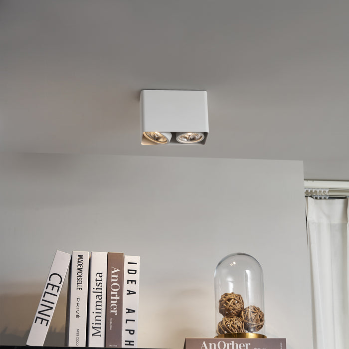 QAZQA Design opbouwspot wit GU10 70mm 2-lichts draai- en kantelbaar -