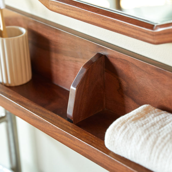 Tikamoon - Badkamerwandplank in massief palissanderhout 140 cm