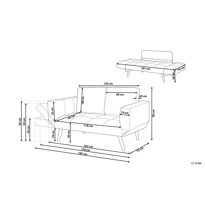 Beliani - BREKKE - Slaapbank - Donkergrijs - Polyester