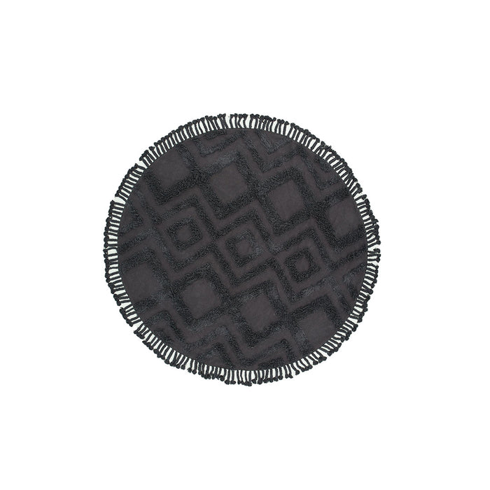 Hioshop Hilma vloerkleed Ø200cm donkergrijs.