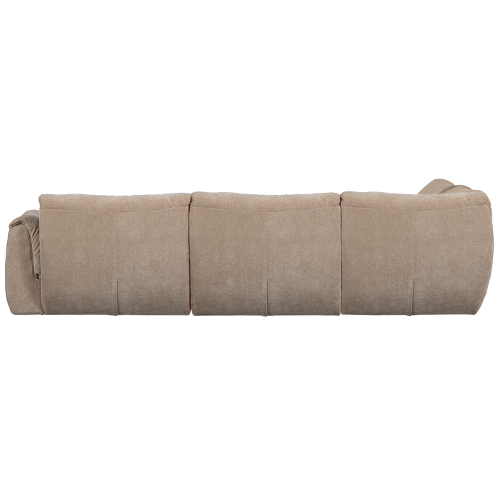 WOOOD Baggy Hoekbank Links - 3D Chenille - Zand - 81x301x210