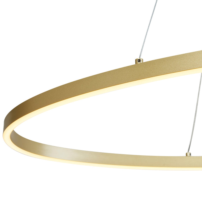 QAZQA Design hanglamp messing 120cm incl. LED 3-staps dimbaar -