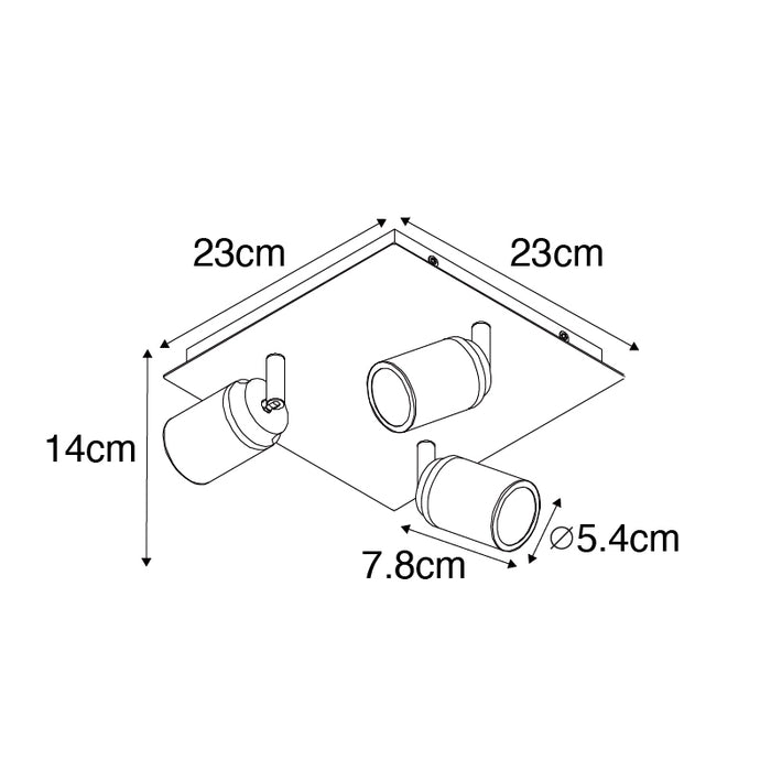 QAZQA Smart badkamer spot wit vierkant 3-lichts IP44 incl. 3 Wifi