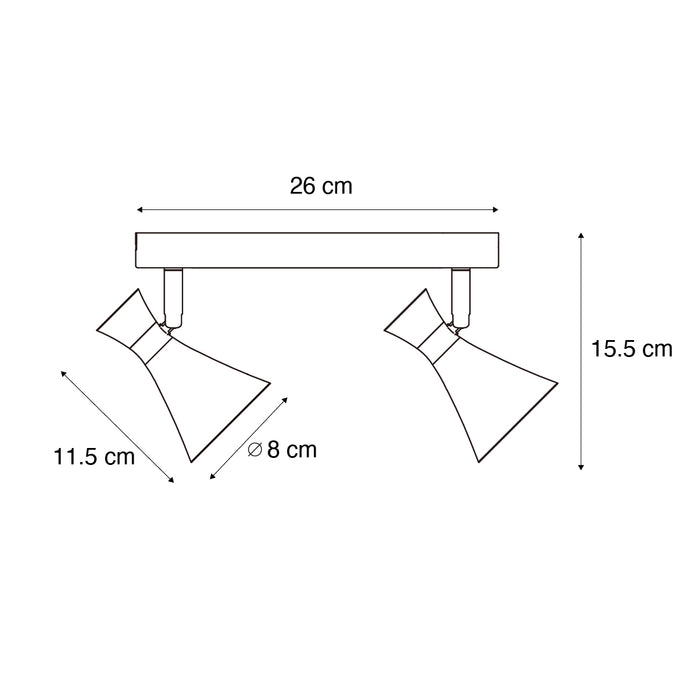 QAZQA Moderne plafondspot zwart 2-lichts draai- en kantelbaar -