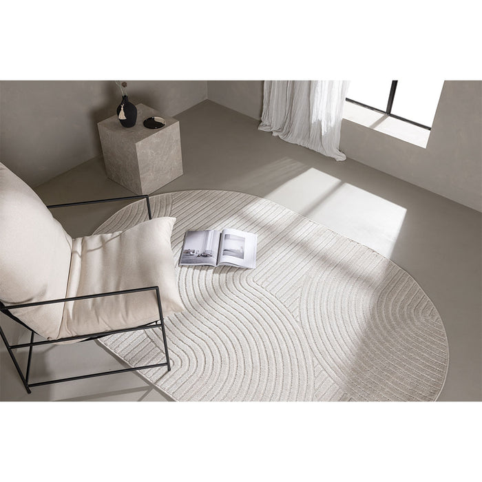 Hioshop Vince vloerkleed 160x230 cm wit.